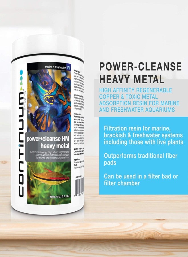 Continuum Aquatics Power Cleanse HM Heavy Metal ââ‚¬â€œ Regenerable Copper and Metal Removing Filter Resin for Marine Saltwater and Freshwater Aquariums, 250-ml - Image 2